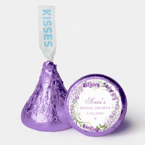 Modern Elegant Purple Boho Floral Bridal Shower Hersheys Kisses