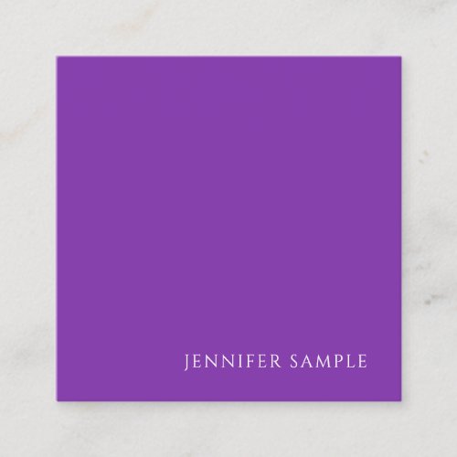 Modern Elegant Purple Color Template Professional Square Business Card