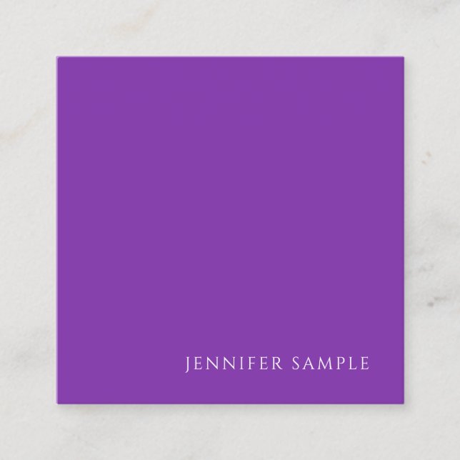 Modern Elegant Purple Color Template Professional Square Business Card (Front)
