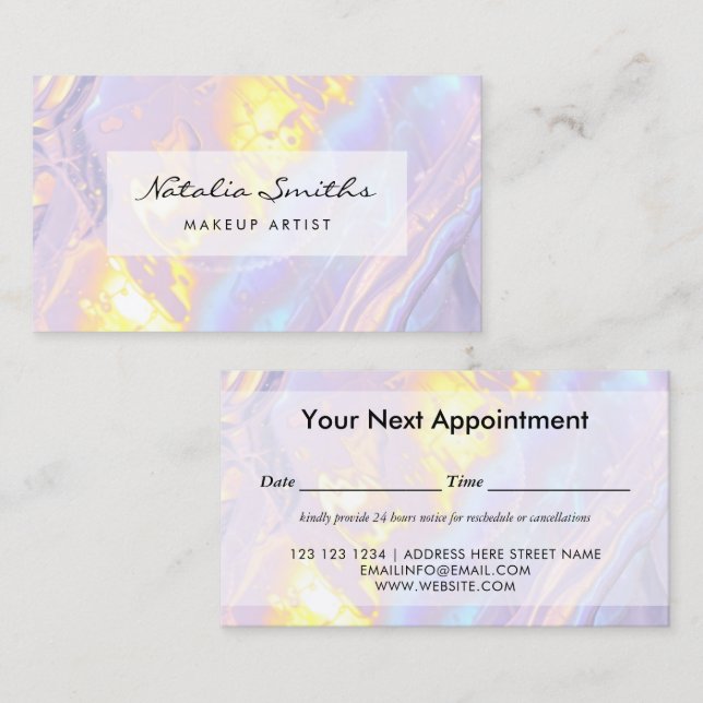 Modern Elegant Purple Holographic Appointment (Front/Back)