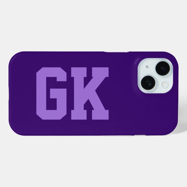 Modern Elegant Purple Monogram Initials Case-Mate iPhone Case (Back (Horizontal))