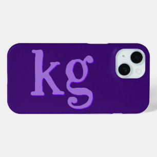 Modern Elegant Purple Monogram Initials iPhone 15 Case