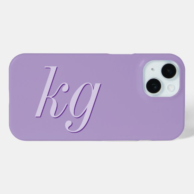 Modern Elegant Purple Monogram Initials Case-Mate iPhone Case (Back (Horizontal))