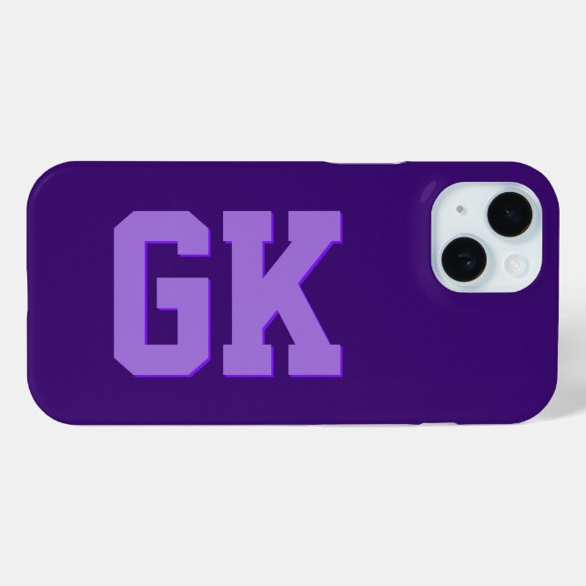 Modern Elegant Purple Monogram Initials Case-Mate iPhone Case (Back (Horizontal))