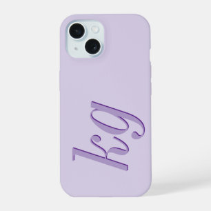 Modern Elegant Purple Monogram Initials iPhone 15 Case