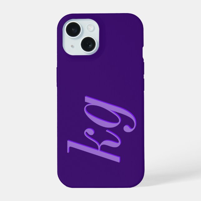 Modern Elegant Purple Monogram Initials Iphone Case (Back)