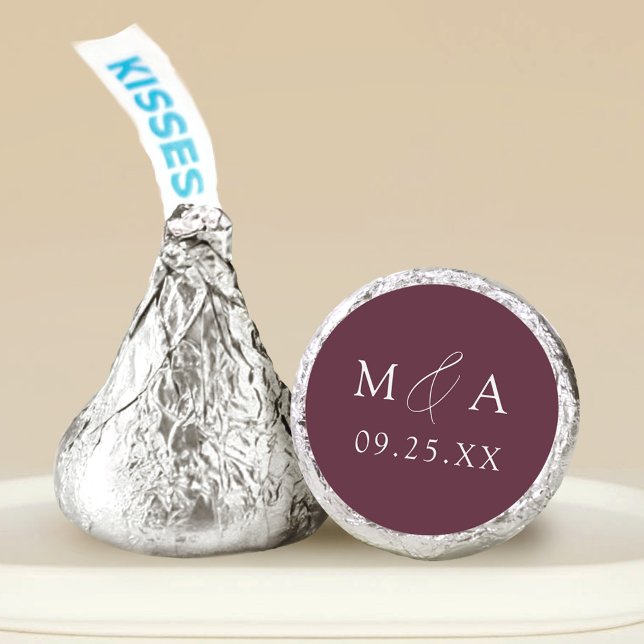 Modern Elegant Purple Monogram Wedding Hershey®'s Kisses® (Creator Uploaded)