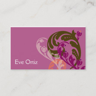 Modern Elegant Purple Paisley Business Card
