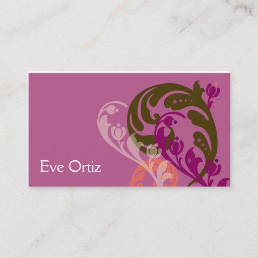 Customizable Modern Elegant Purple Paisley Business Card