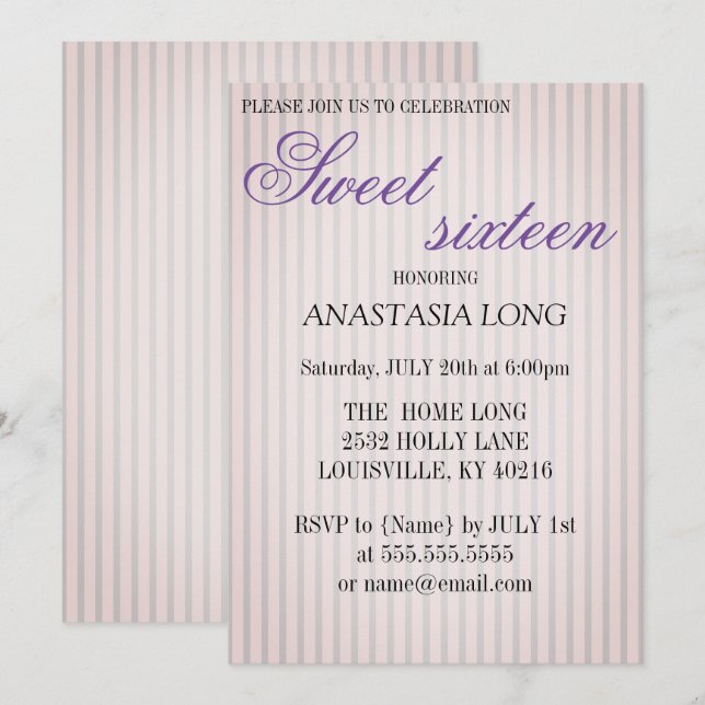 Modern, Elegant Purple Save The Date (Front/Back)