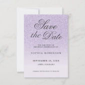 Modern Elegant purple Save the Date Sweet 16 (Front)