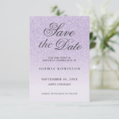 Modern Elegant purple Save the Date Sweet 16 (Standing Front)