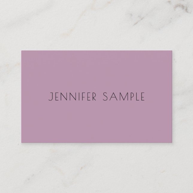 Modern Elegant Purple Simple Template Professional Business Card (Front)