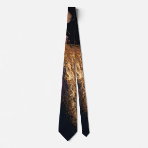 Modern Elegant Purple Teal Black Marble Agate Gold Neck Tie