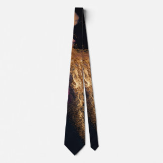 Modern Elegant Purple Teal Black Marble Agate Gold Neck Tie