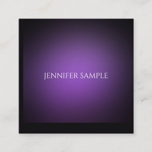 Modern Elegant Purple Template Modern Minimalist Square Business Card