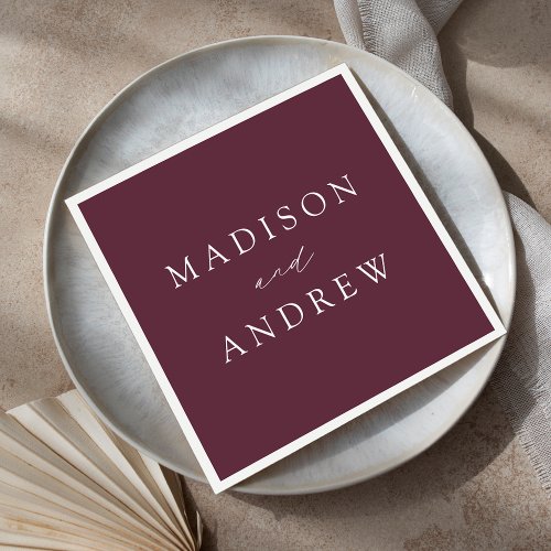 Modern Elegant Purple Wedding Napkins