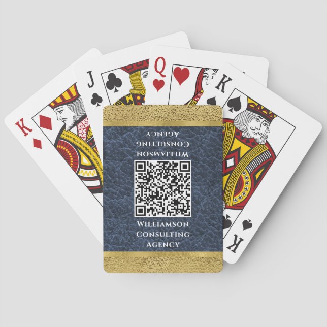 Modern Elegant QR Code Professional Business Poker Cards (Back)