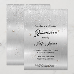 Modern elegant Quinceanera Invitation