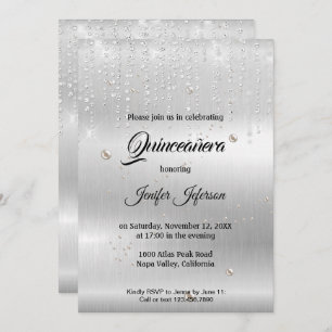 Modern elegant Quinceanera Invitation