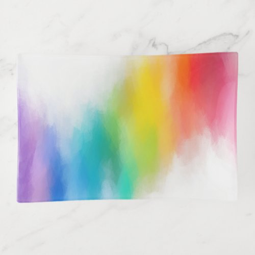 Modern Elegant Rainbow Colors Template Medium Trinket Tray