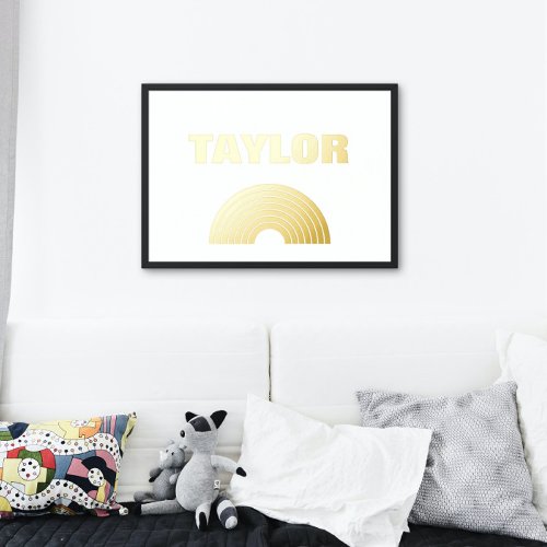 Modern Elegant Rainbow EDITABLE TEXT GOLD Foil Prints