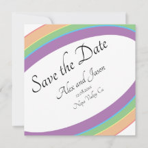 Modern Elegant Rainbow Wedding Save the Date