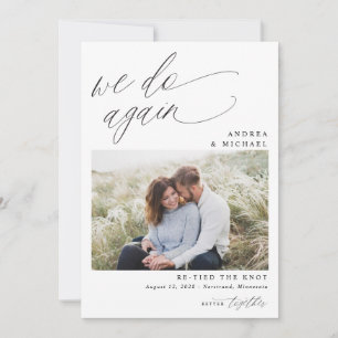 Modern Elegant Re-marriage Wedding Vow Renewal Announcement