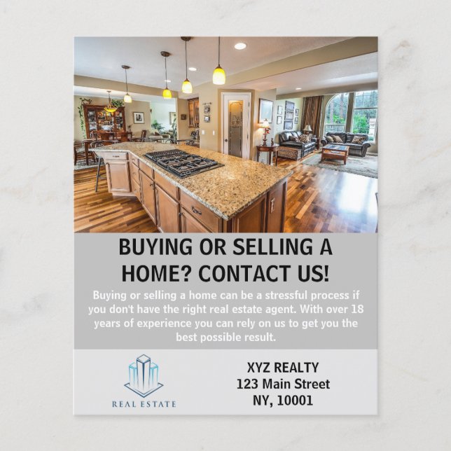 Modern Elegant Real Estate Agent Custom  Flyer (Front)