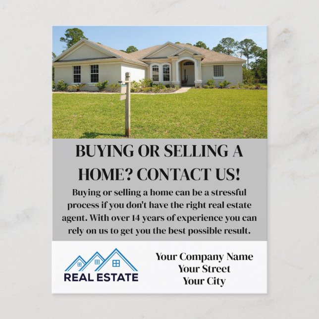 Modern Elegant Real Estate Agent Custom Flyer (Front)