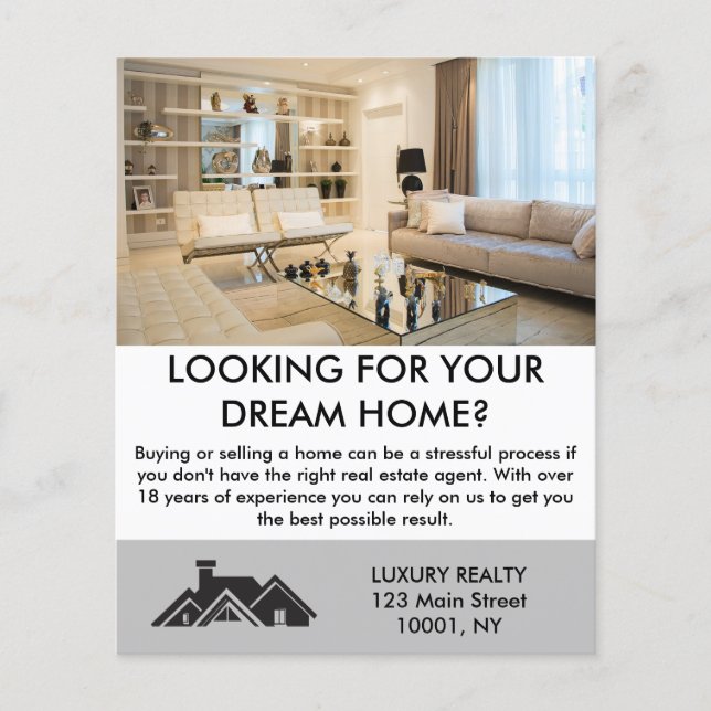 Modern Elegant Real Estate Agent Personalized  Flyer (Front)