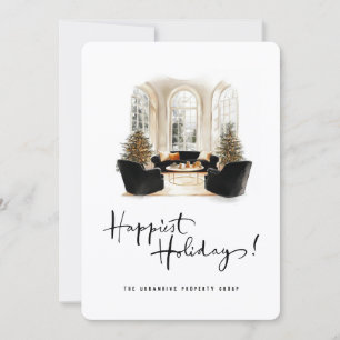 Modern Elegant Real Estate Corporate Christmas Holiday Card