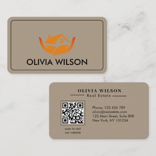 Modern Elegant realtor simple black bg Business Card