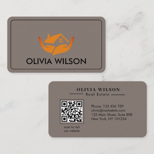 Modern Elegant realtor simple black bg Business Card