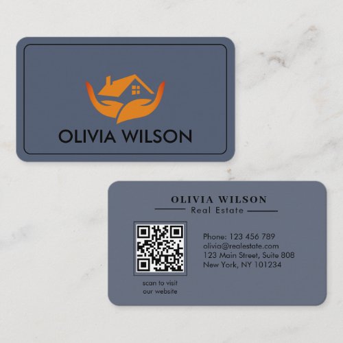 Modern Elegant realtor simple black bg Business Card