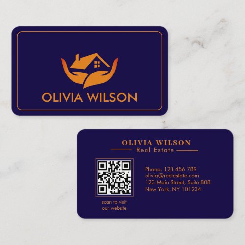 Modern Elegant realtor simple black bg Business Card