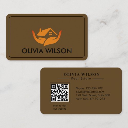 Modern Elegant realtor simple black bg Business Card