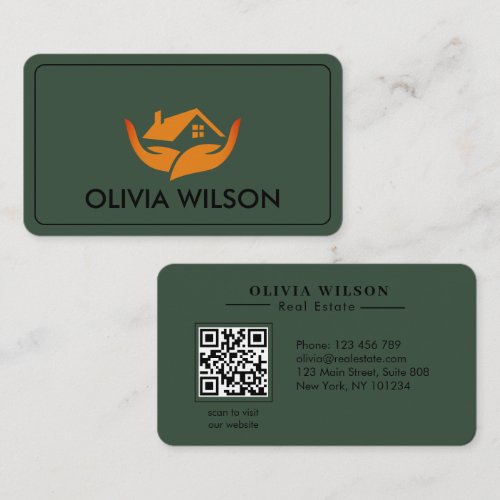 Modern Elegant realtor simple black bg Business Card