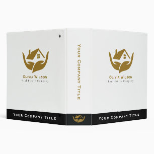 Modern Elegant Realtor simple logo 3 Ring Binder