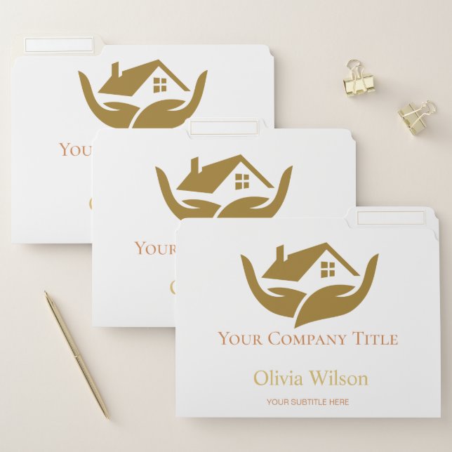 Modern Elegant Realtor simple logo File Folder (Set)