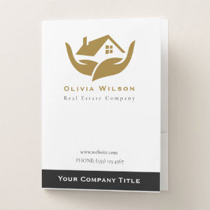 Modern Elegant Realtor simple logo Pocket Folder