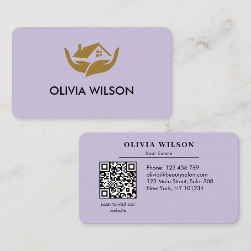 Modern Elegant realtor simple white bg Business Ca Card