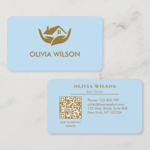 Modern Elegant realtor simple white bg Business Ca Card