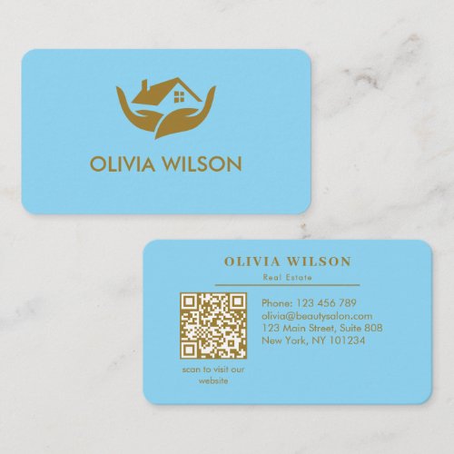Modern Elegant realtor simple white bg Business Ca Card