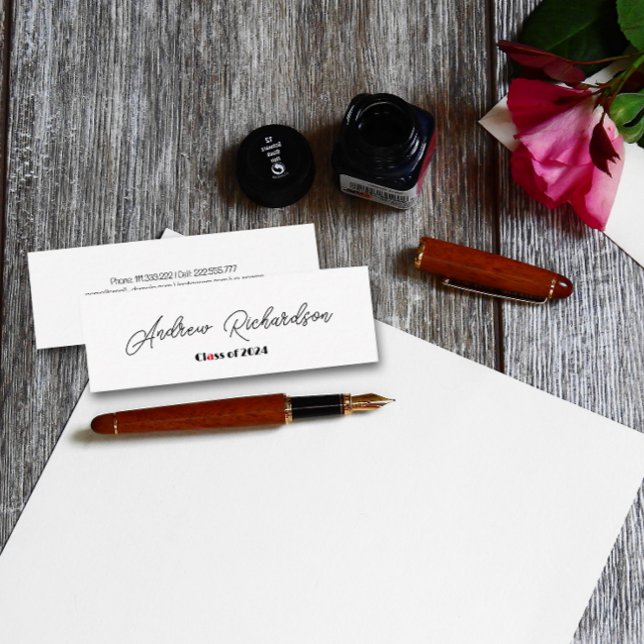 Modern elegant red black script calling card (Creator Uploaded)