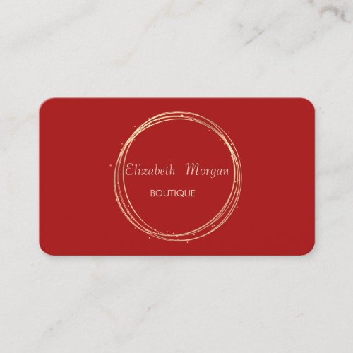 Modern Elegant  RedGold Circle Business Card