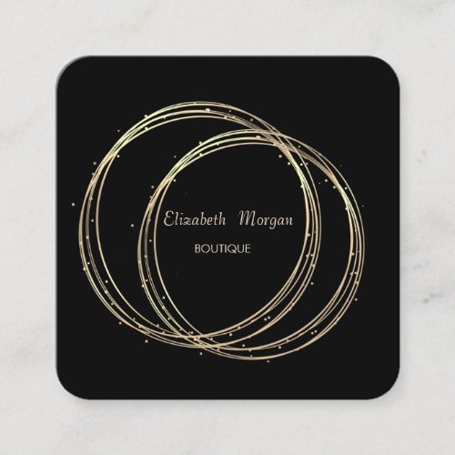 Modern Elegant  RedGold Circles Square Business Card