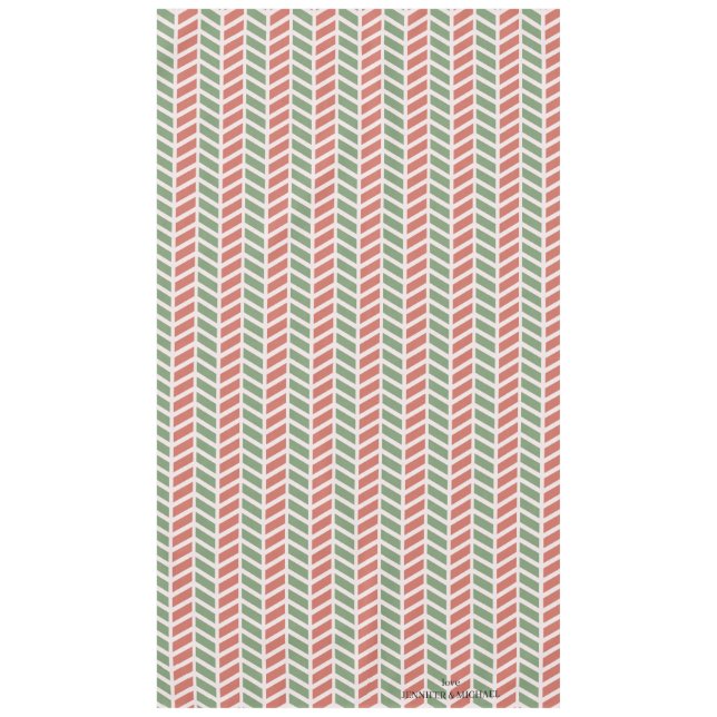 Modern elegant red green pastel Christmas Tablecloth (Front)