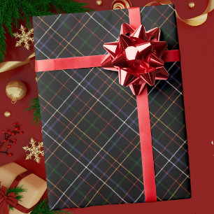 Modern Elegant Red & Green Plaid Pattern Christmas Wrapping Paper