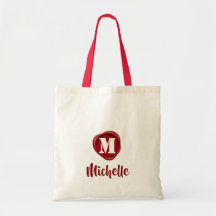 Modern Elegant Red Wax Seal Monogram Name Script